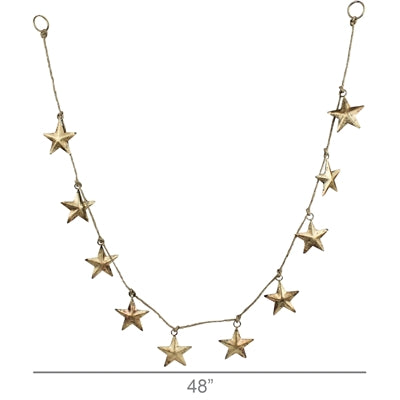 Star Garland, Antique Brass