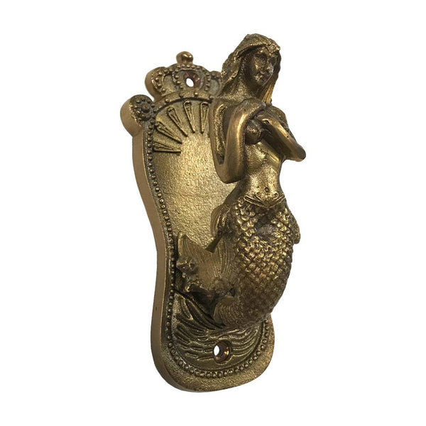 5" Antiqued Brass Mermaid Coat Hanger- Antique Vintage Style