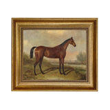 Hunter in a Landscape Framed Oil Painting Print on Canvas
