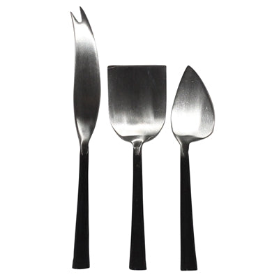 Aero Cheese Service, Stainless & Black Zinc - Set of 3