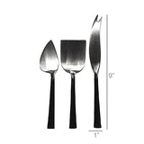 Aero Cheese Service, Stainless & Black Zinc - Set of 3