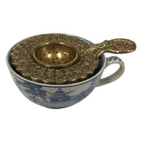 5-1/4" Antiqued Brass Tea Strainer- Antique Vintage Style