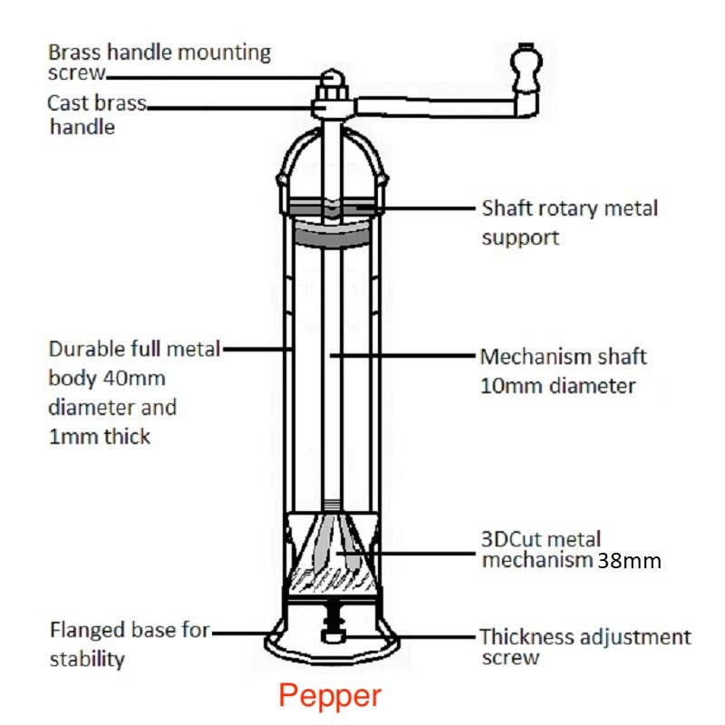Copper  9" pepper grinder