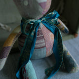 Kantha Teddy Bear - Soft Cotton Art Doll, One of a Kind
