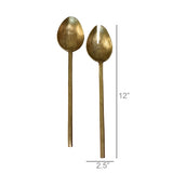 Hendrix Salad Servers, Brass - Antique Brass