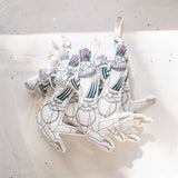 Feathered Hoop Man - Cotton-filled Art Doll