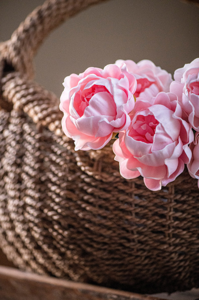 20" Pink Real Touch Peony Stem