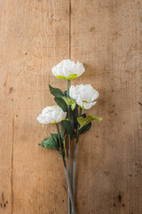 20" White Real Touch Peony Stem
