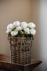 20" White Real Touch Peony Stem