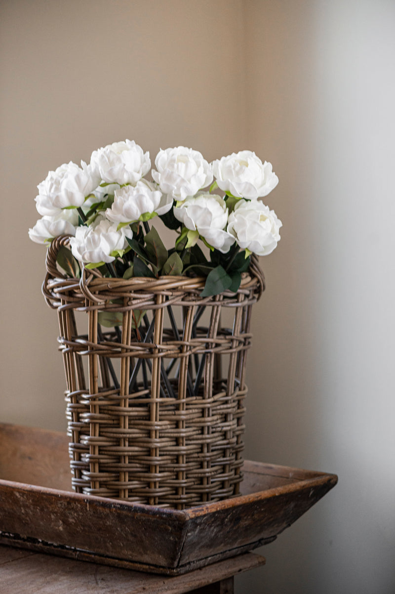 20" White Real Touch Peony Stem