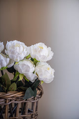 20" White Real Touch Peony Stem