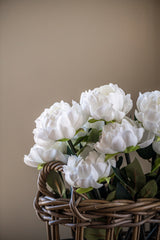 20" White Real Touch Peony Stem