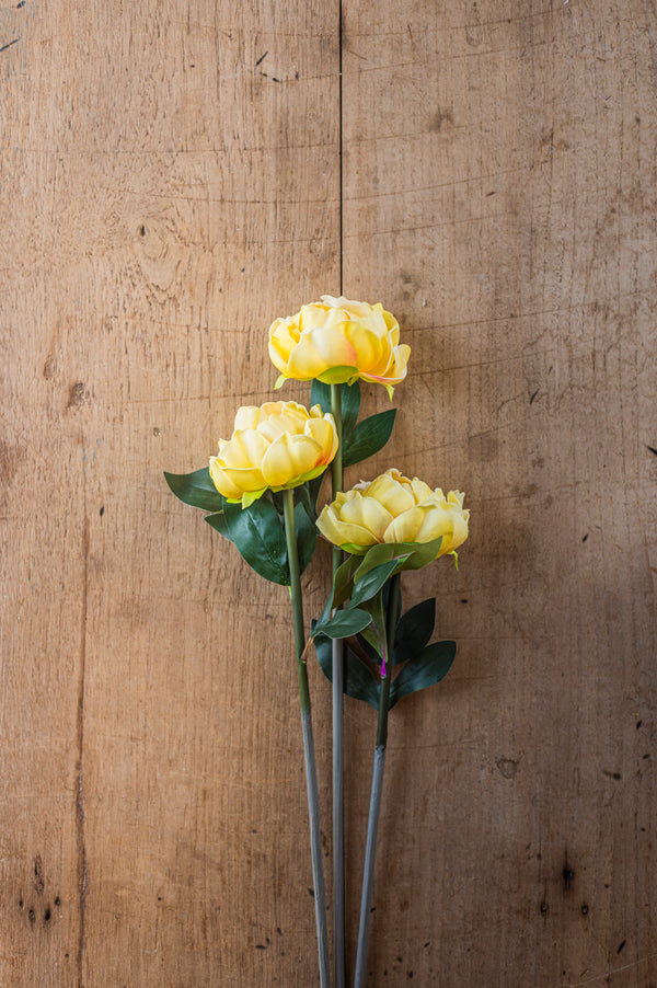 20" Yellow Real Touch Peony