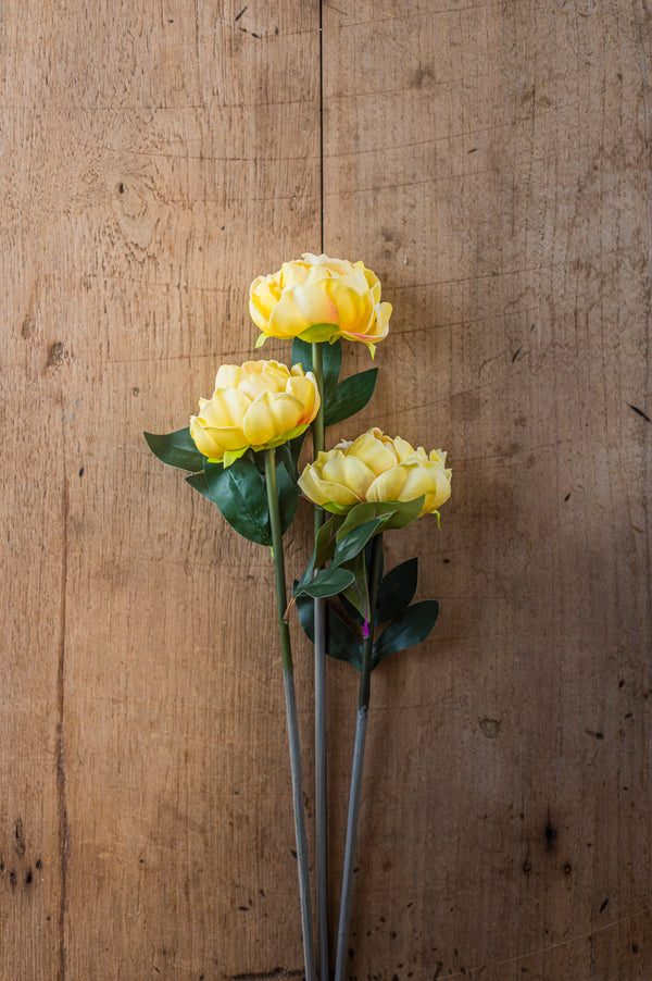 20" Yellow Real Touch Peony