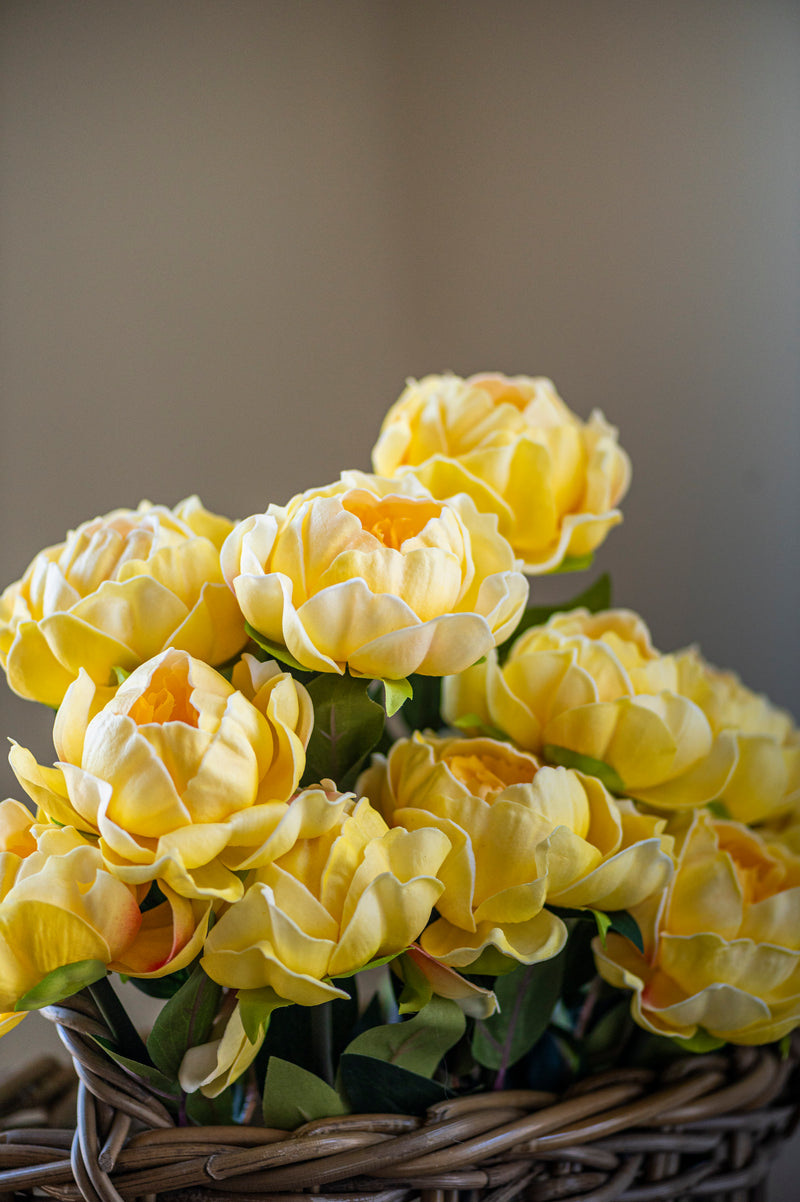 20" Yellow Real Touch Peony