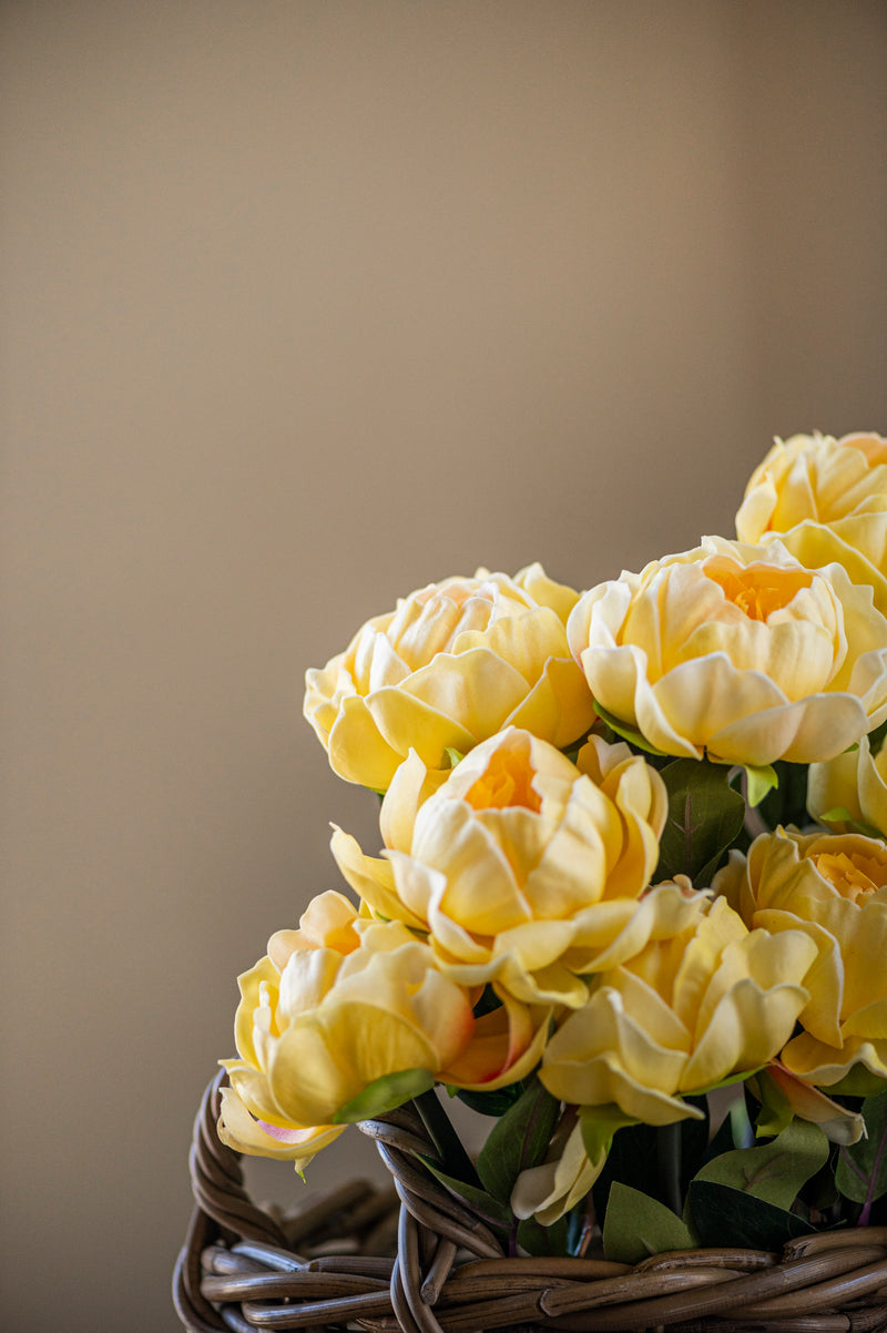 20" Yellow Real Touch Peony