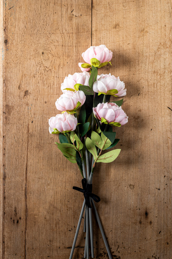 20" Pink Real Touch Peony Stem
