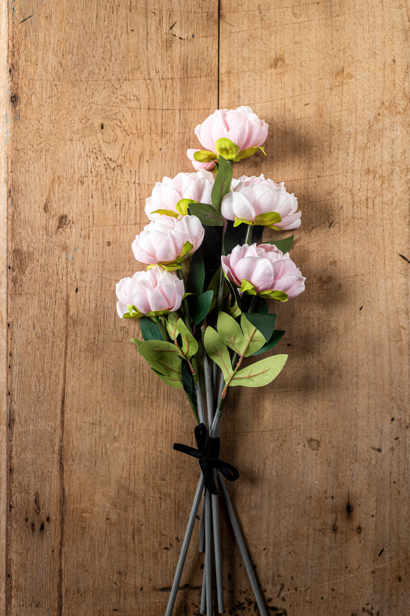 20" Pink Real Touch Peony Stem