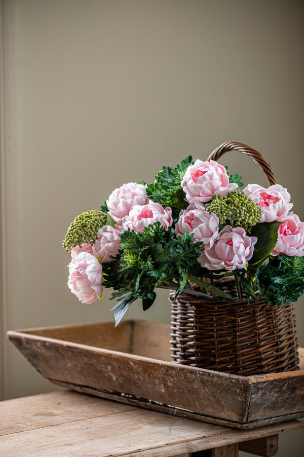20" Pink Real Touch Peony Stem
