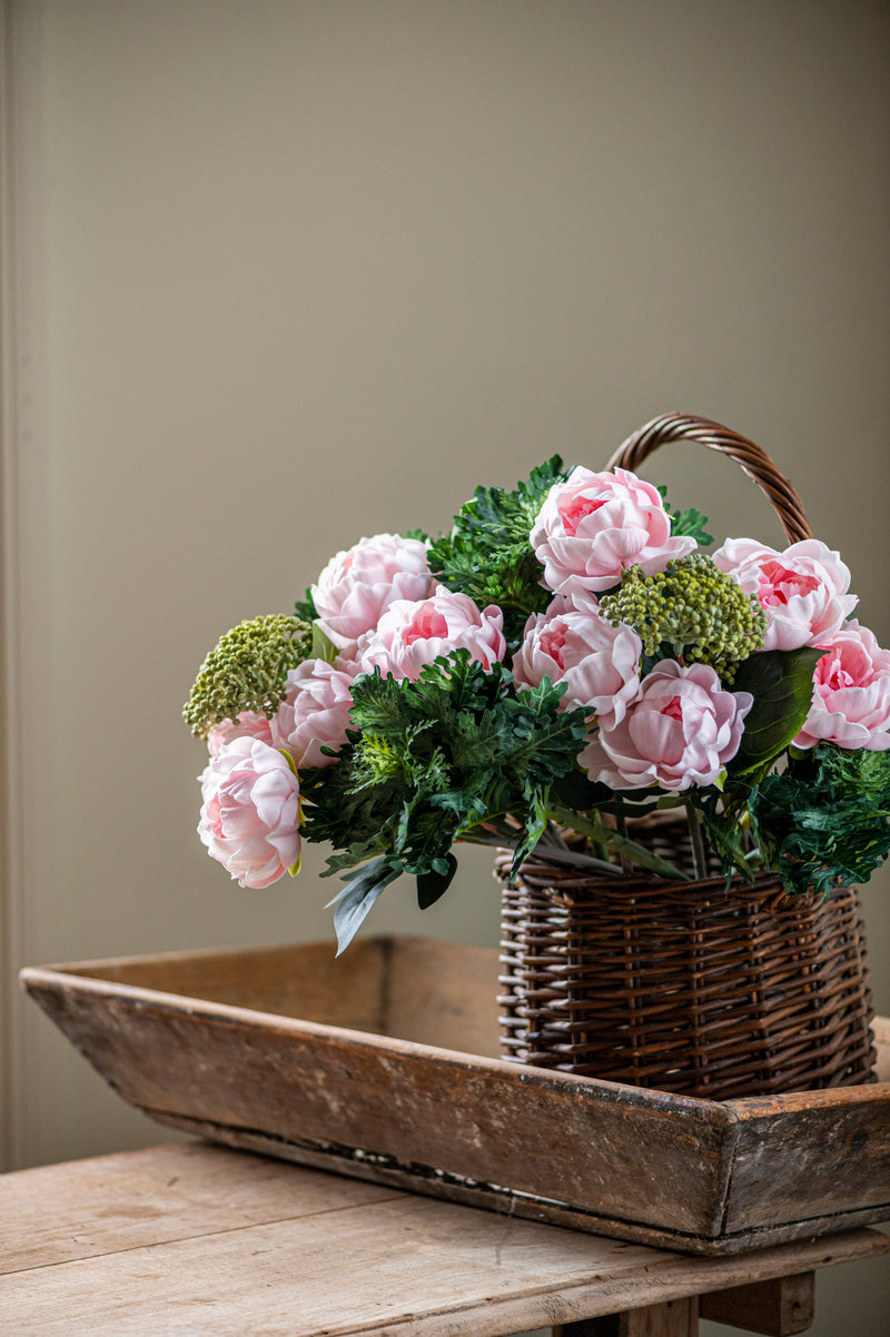 20" Pink Real Touch Peony Stem