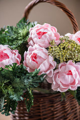 20" Pink Real Touch Peony Stem