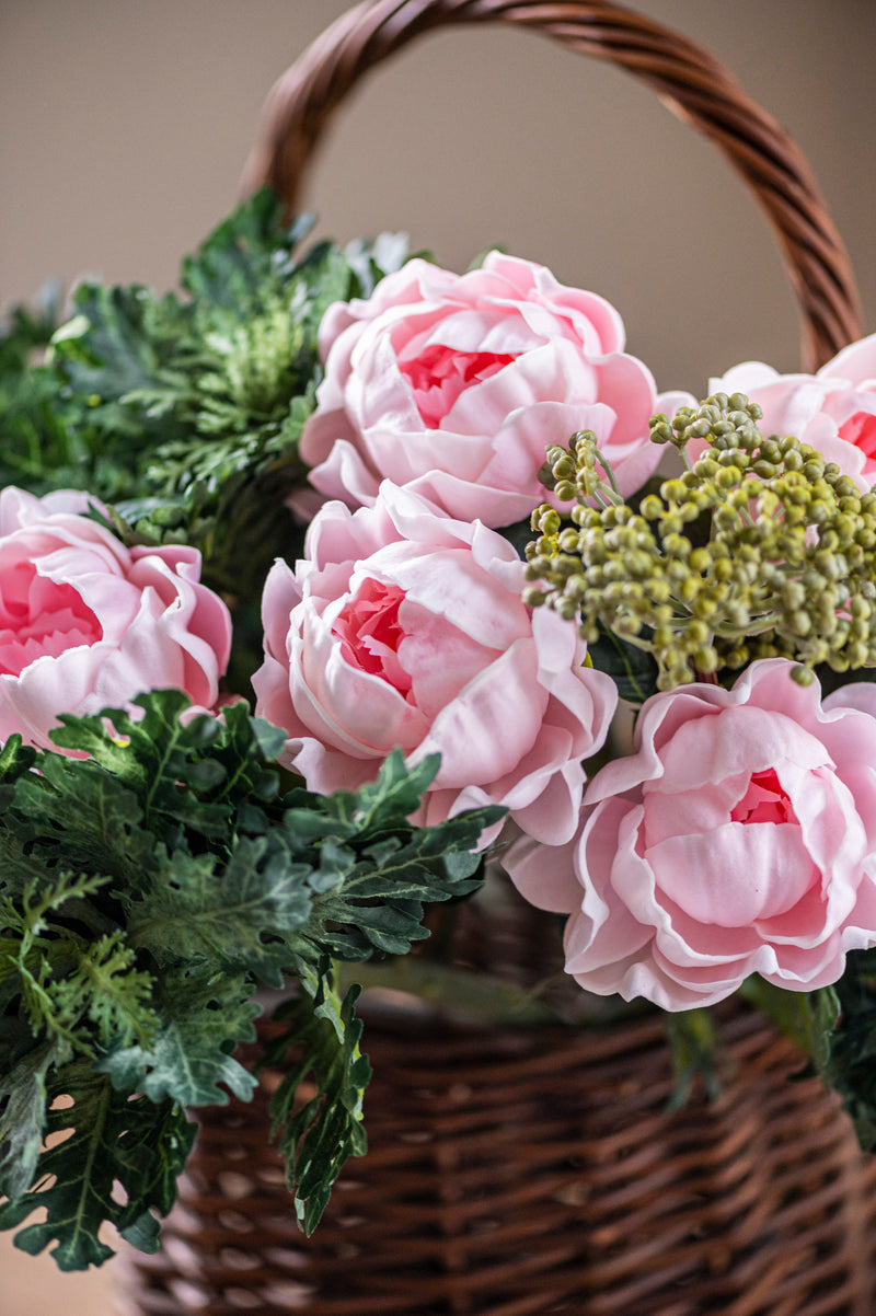 20" Pink Real Touch Peony Stem