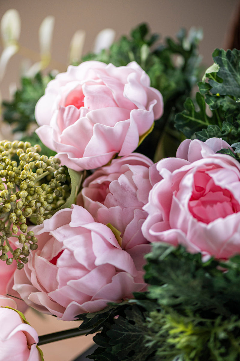 20" Pink Real Touch Peony Stem