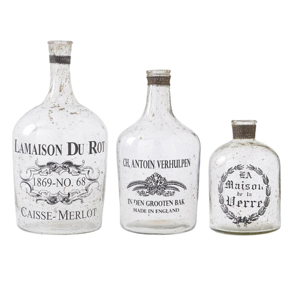 Clear Mercury Glass Bottles