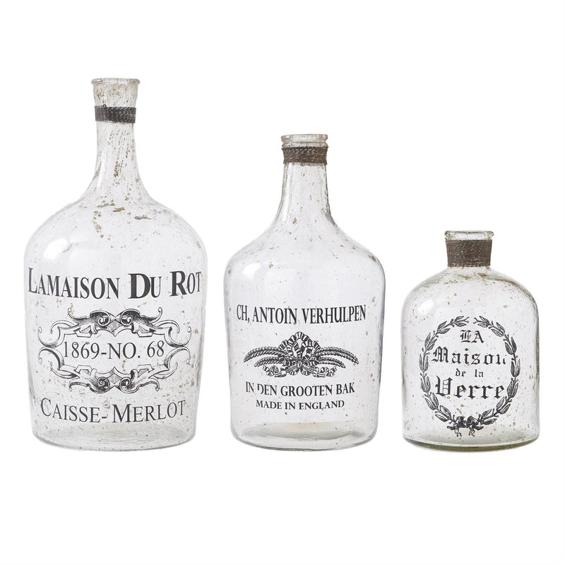 Clear Mercury Glass Bottles