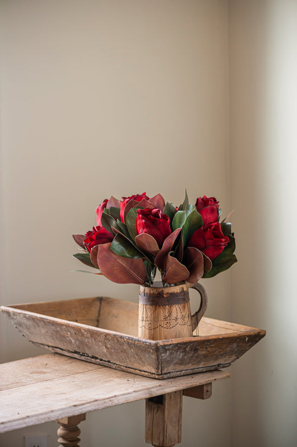 17" Burgundy Magnolia Stem