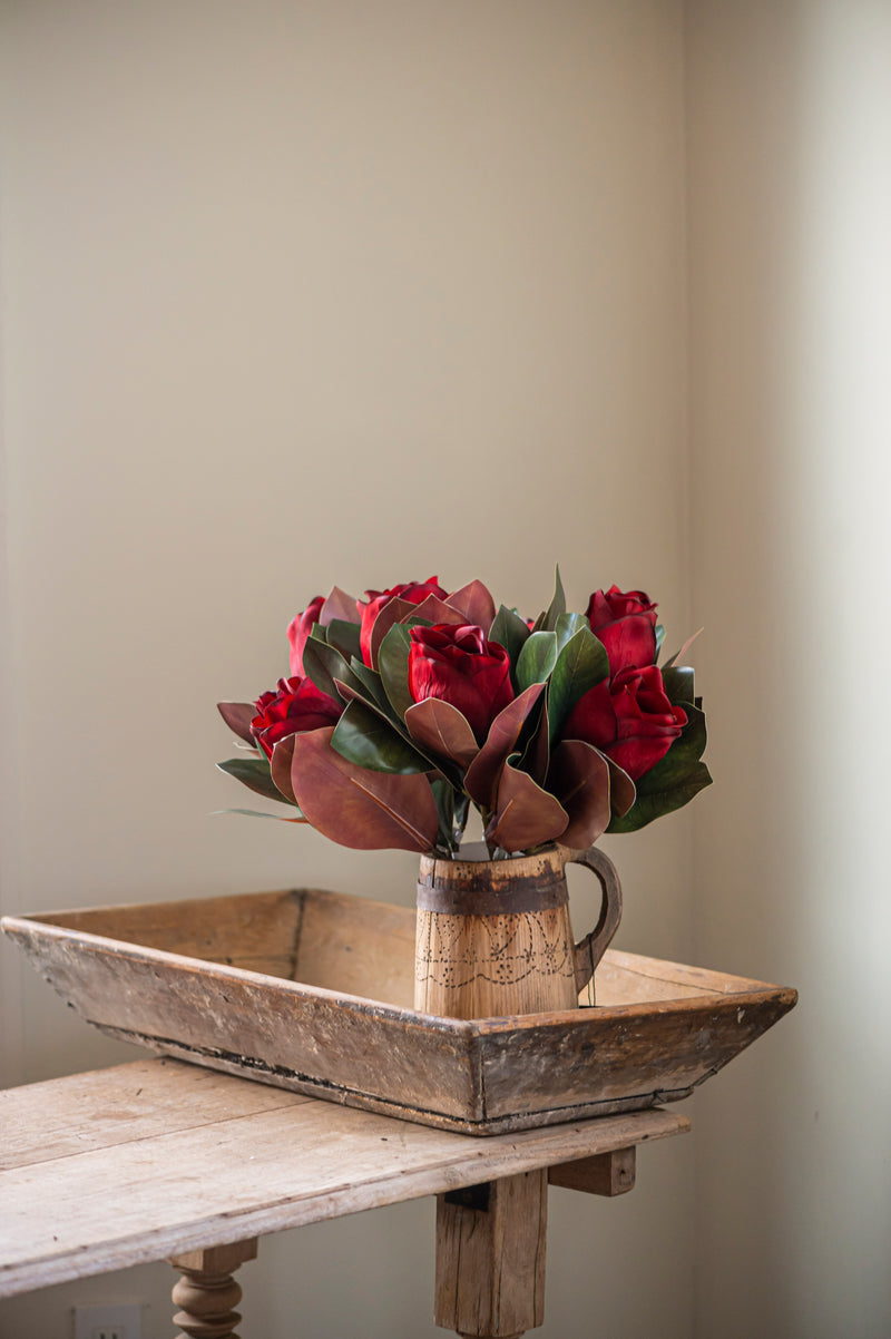 17" Burgundy Magnolia Stem
