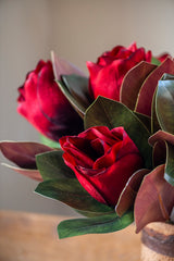 17" Burgundy Magnolia Stem