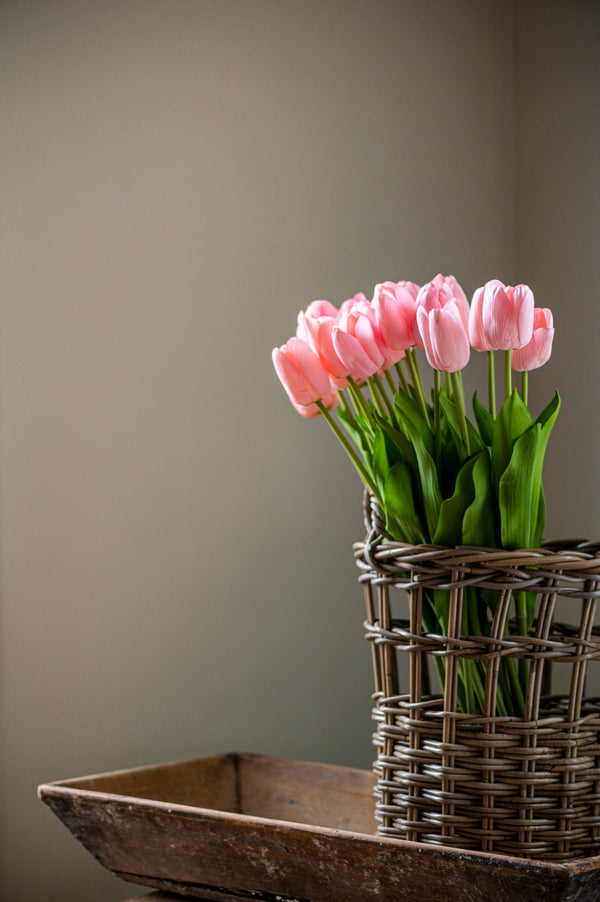27" Pink Silk w/Real Touch Single Tulip Stem
