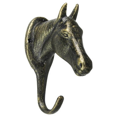 Horse Wall Hook, Cast Iron - Bronze