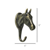 Horse Wall Hook, Cast Iron - Bronze