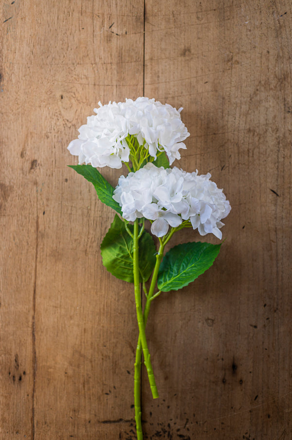 20 Inch White Real Touch Hydrangea Spray