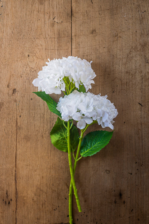 20 Inch White Real Touch Hydrangea Spray