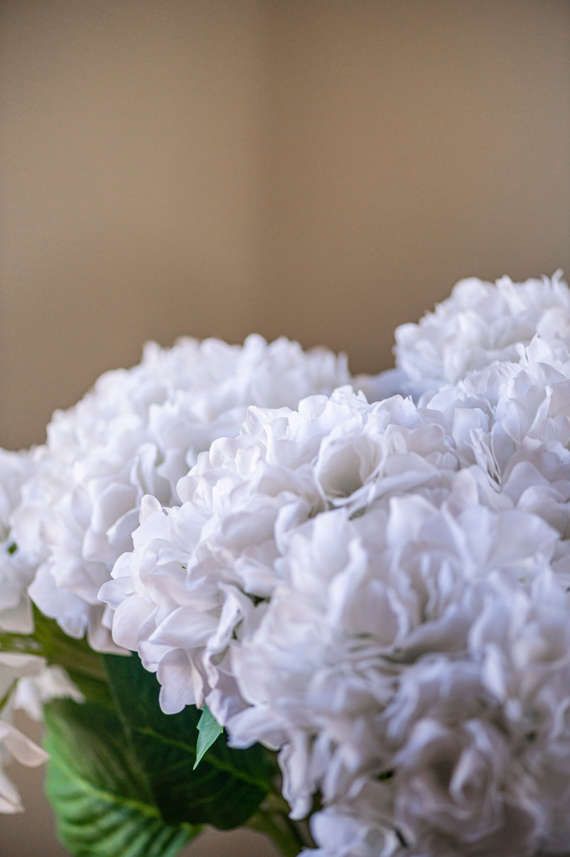 20 Inch White Real Touch Hydrangea Spray