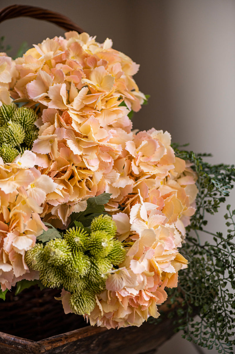 20 Inch Green Real Touch Hydrangea Spray
