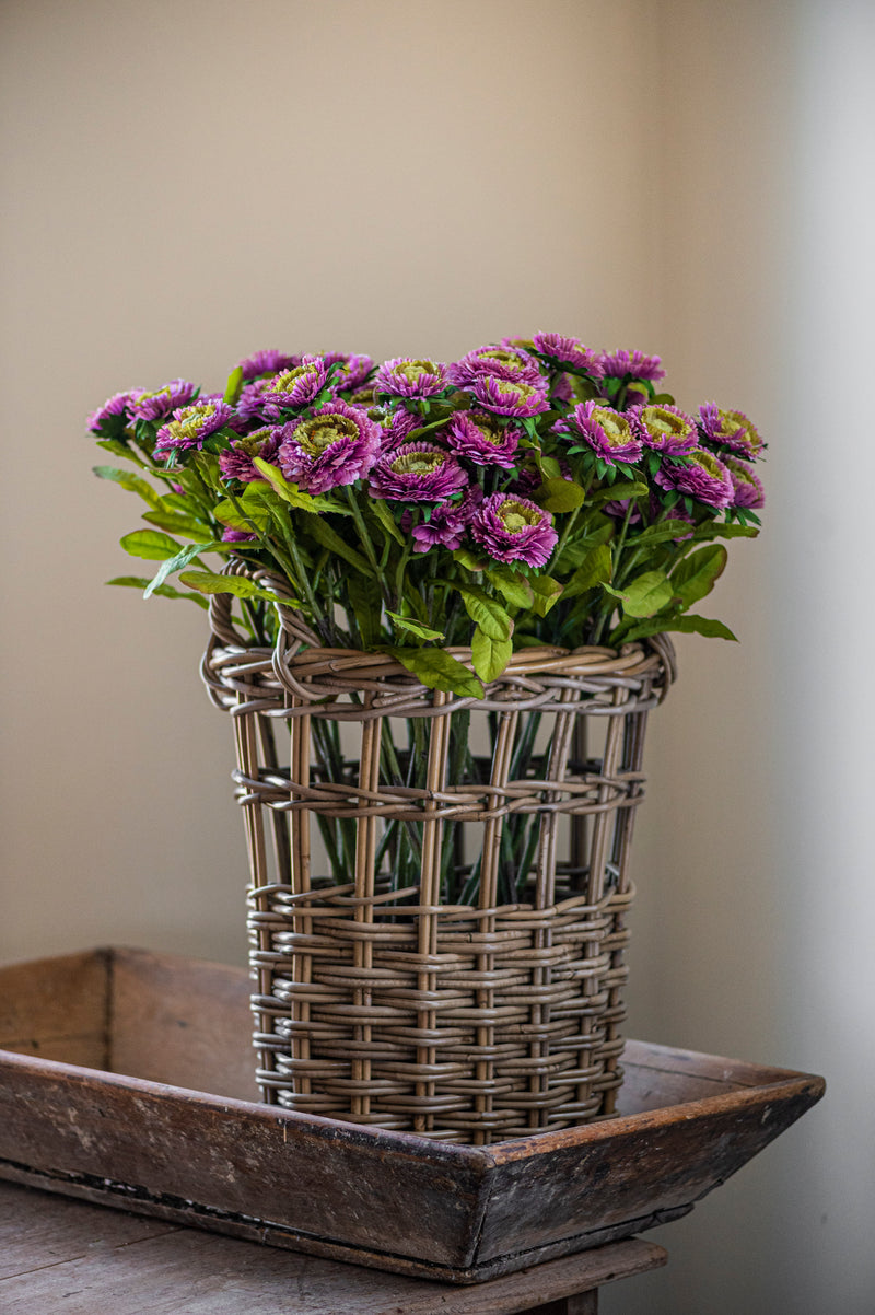 24" Triple Head Purple Zinnia Stem