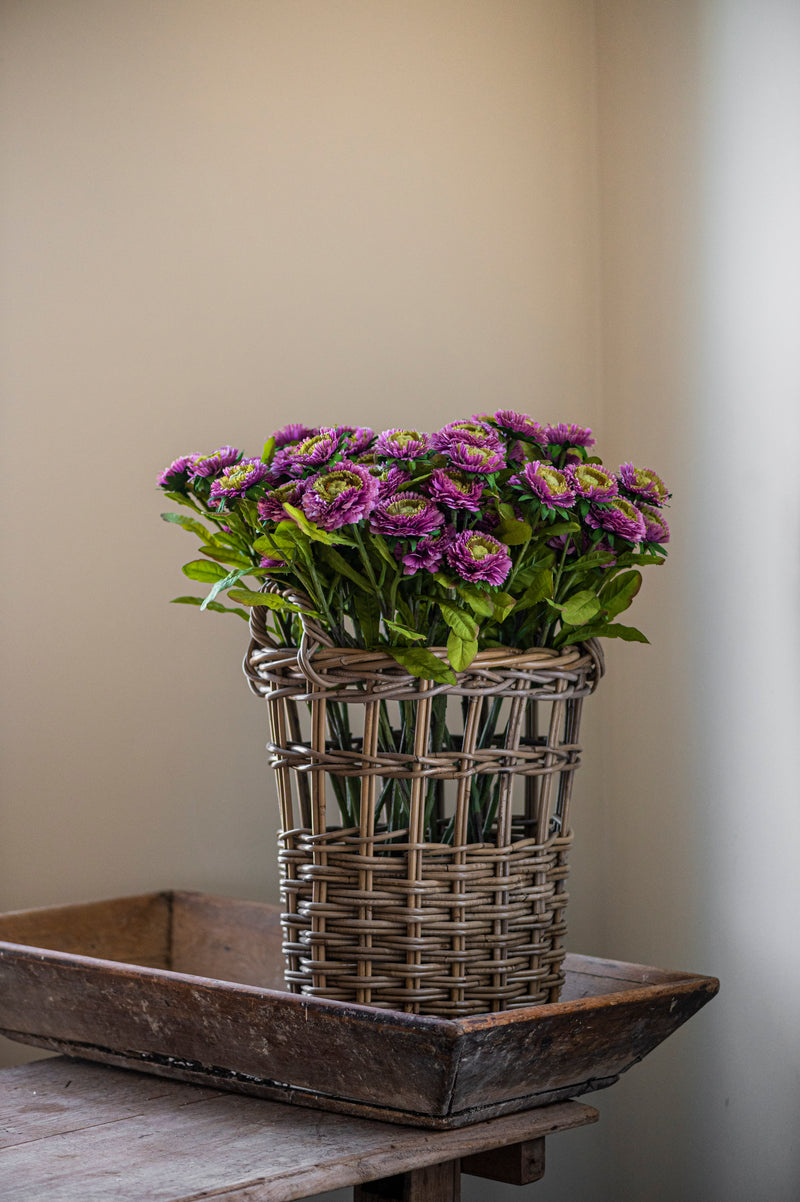 24" Triple Head Purple Zinnia Stem