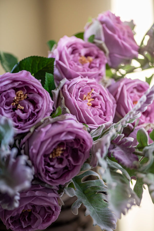 24" Light Purple Real Touch Austin Rose Stem