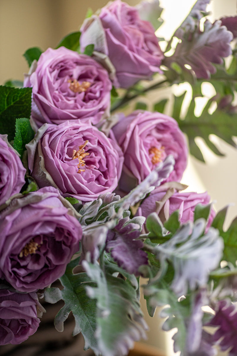 24" Light Purple Real Touch Austin Rose Stem