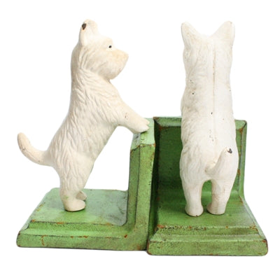 STANDING WESTIE BOOKEND - CAST IRON - WHITE