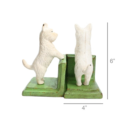 STANDING WESTIE BOOKEND - CAST IRON - WHITE