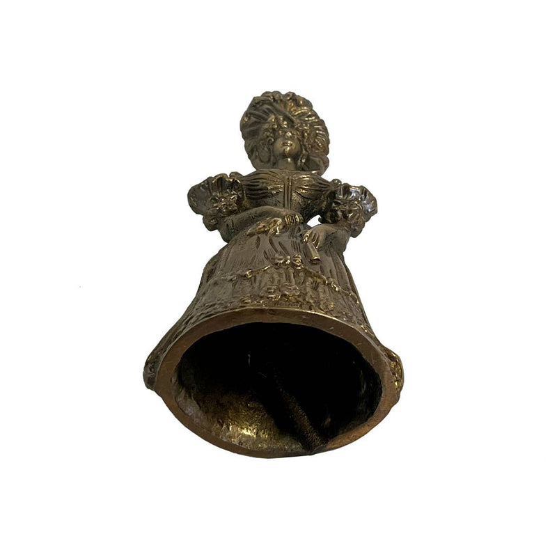 Antiqued Brass Colonial Lady Table Bell