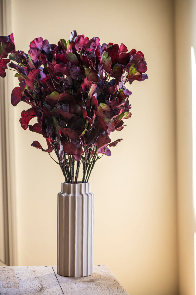 30 Inch Burgundy Two-Tone Gingko Stem
