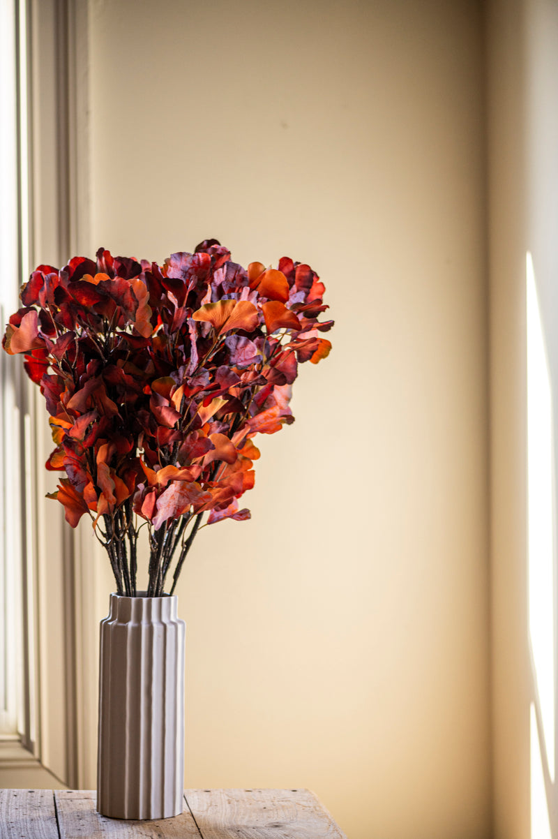 30 Inch Orange Two-Tone Gingko Stem