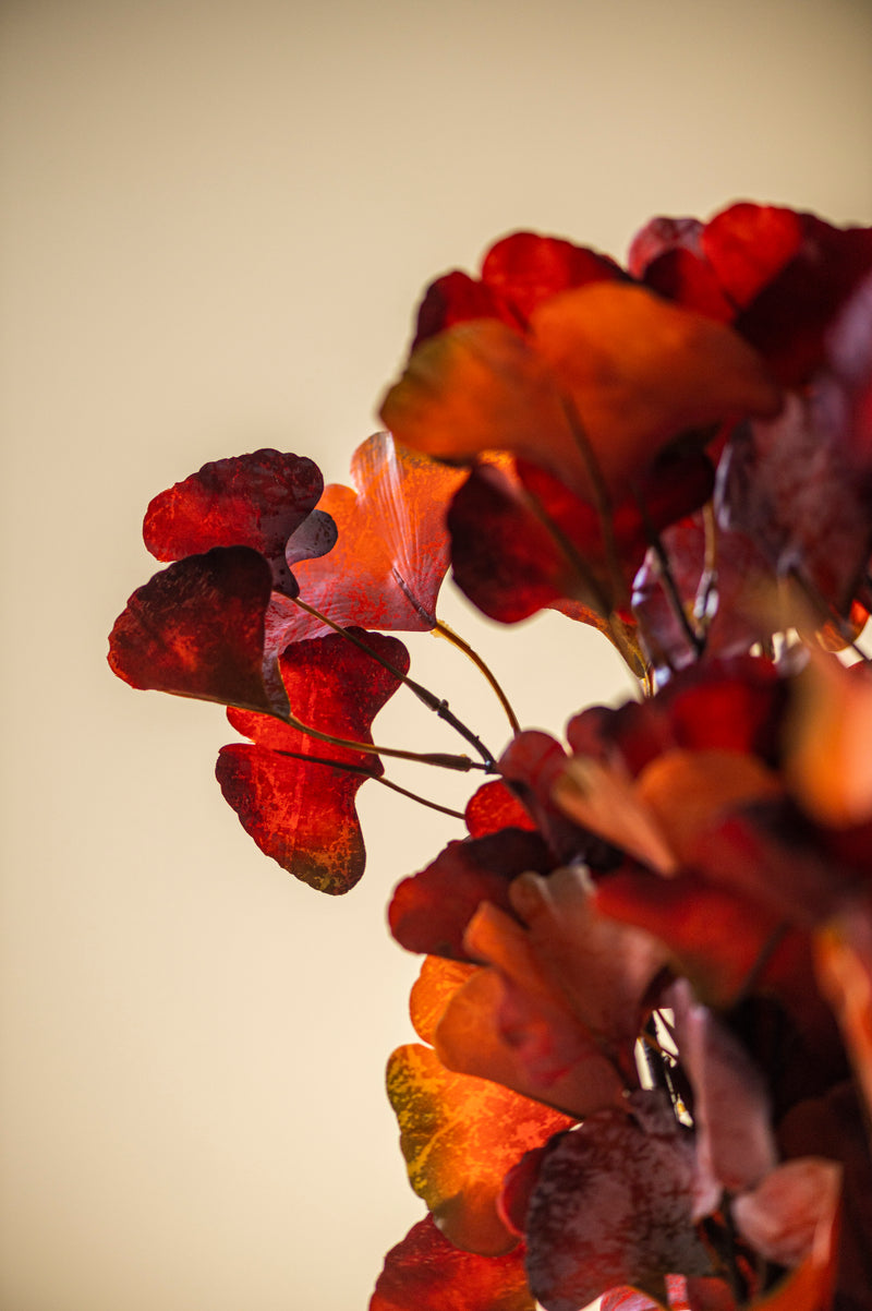 30 Inch Orange Two-Tone Gingko Stem