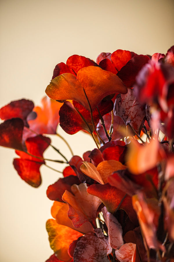 30 Inch Orange Two-Tone Gingko Stem